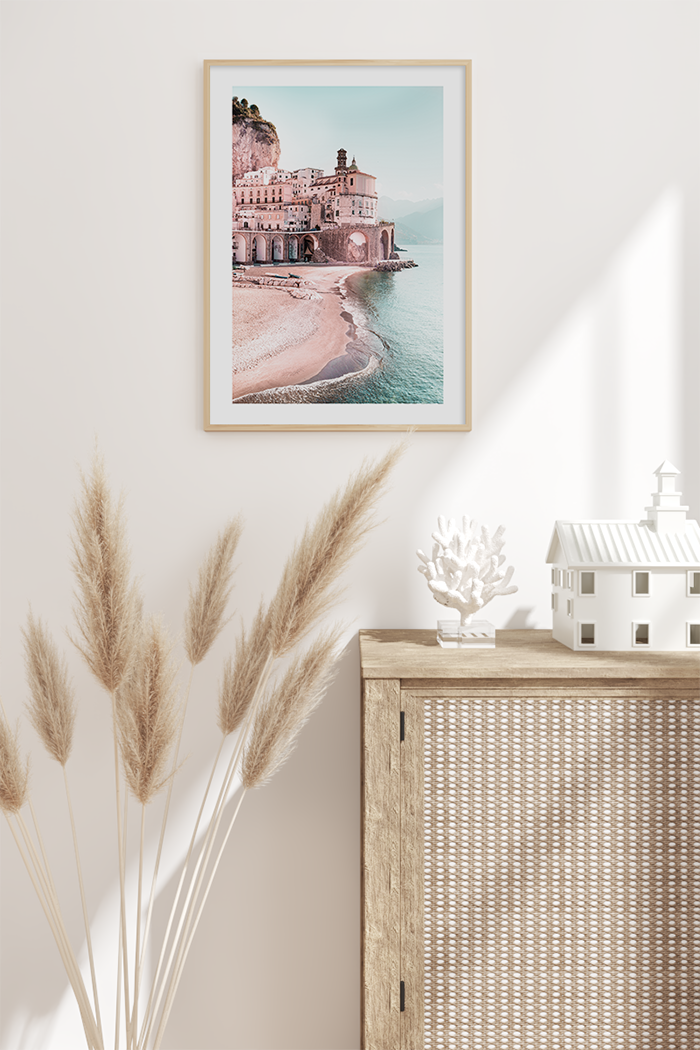 Pink Amalfi Coast Poster