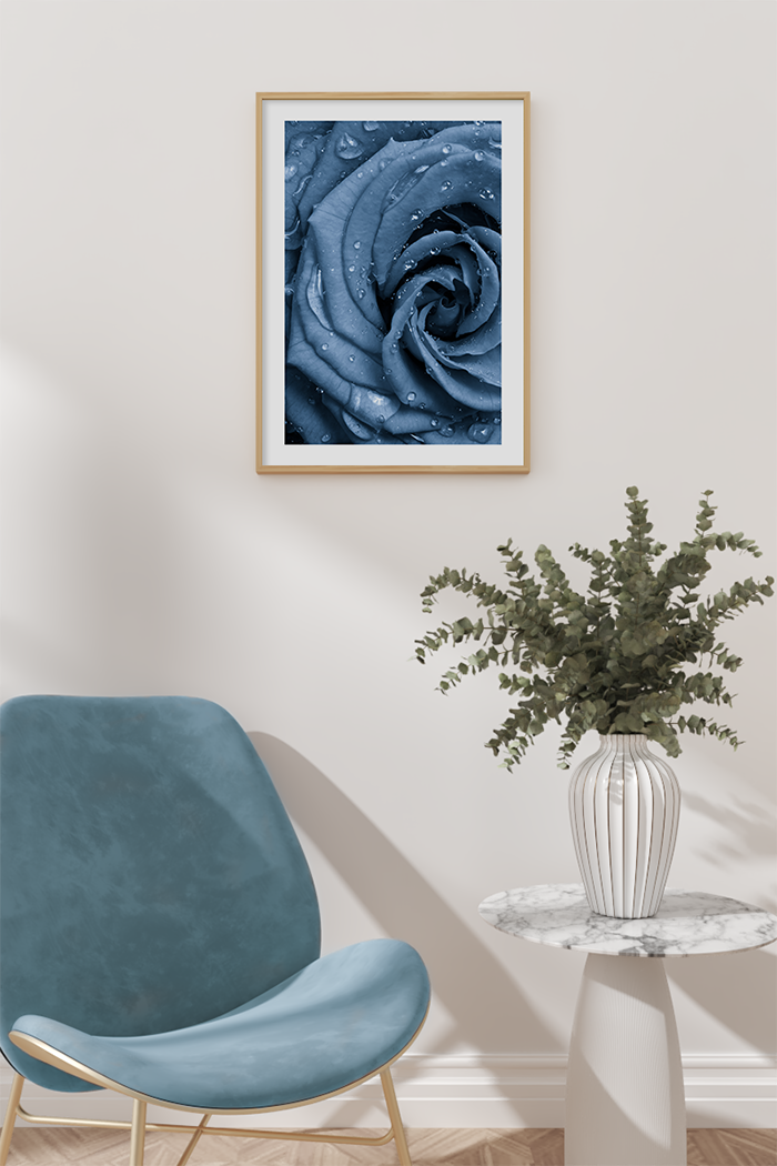 Dark Blue Rose Poster