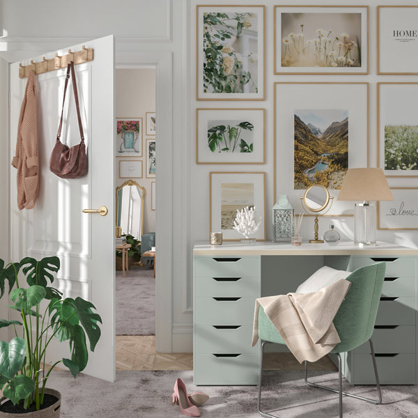 Home Office Decor Dressing Room Idea Mint green Wall Nature Art Poster Women Modern Bedroom