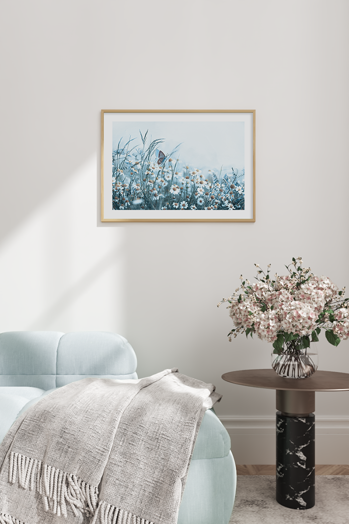 Butterfly in Daisy Poster