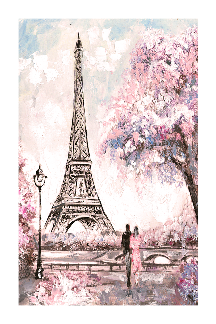 Paris City Drawing Poster