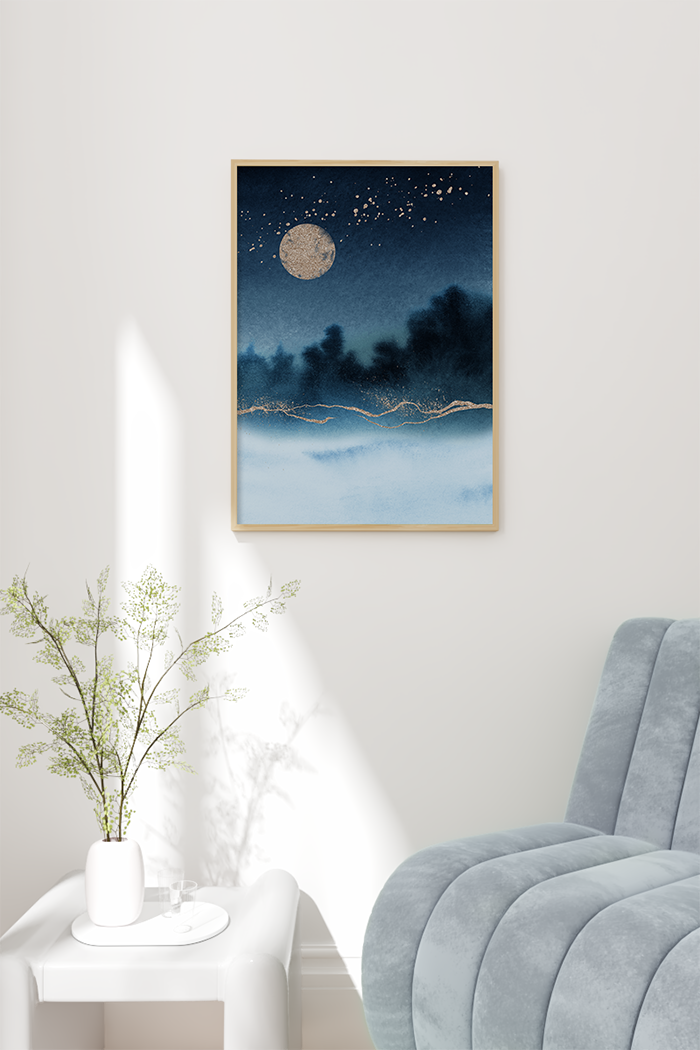 Abstract Misty Forest Print