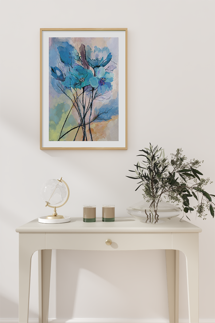 Watercolor Vintage Flowers Poster