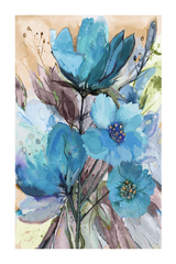 Watercolor Vintage Flowers Poster No.2