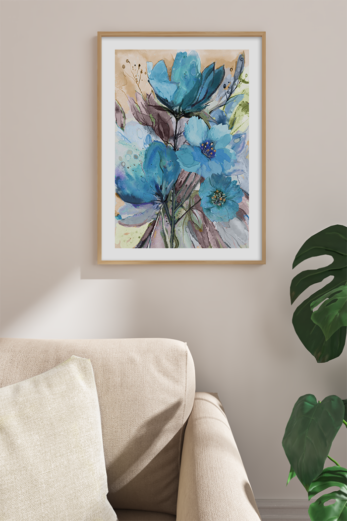 Watercolor Vintage Flowers Poster No.2