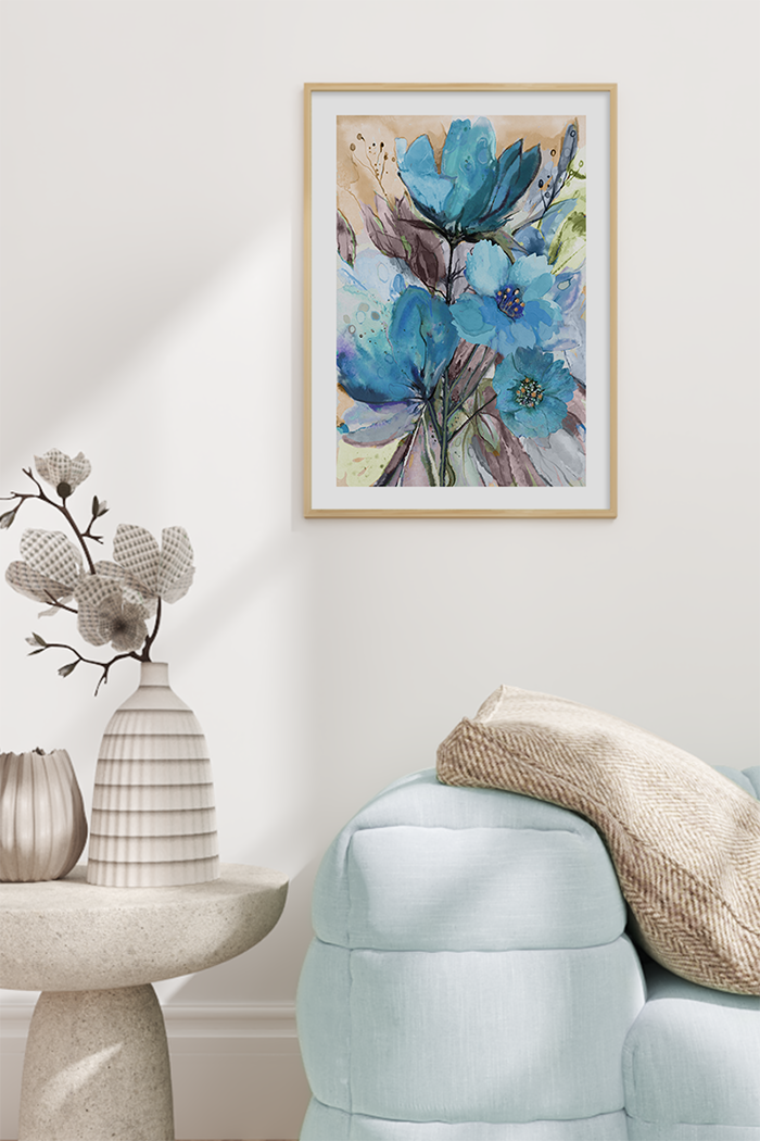 Watercolor Vintage Flowers Poster No.2