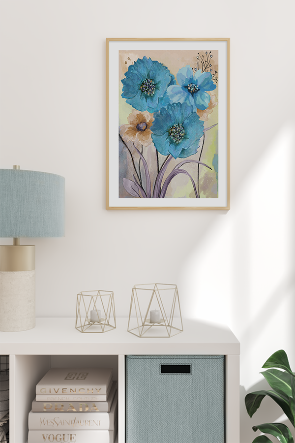 Watercolor Vintage Flowers Poster No.3