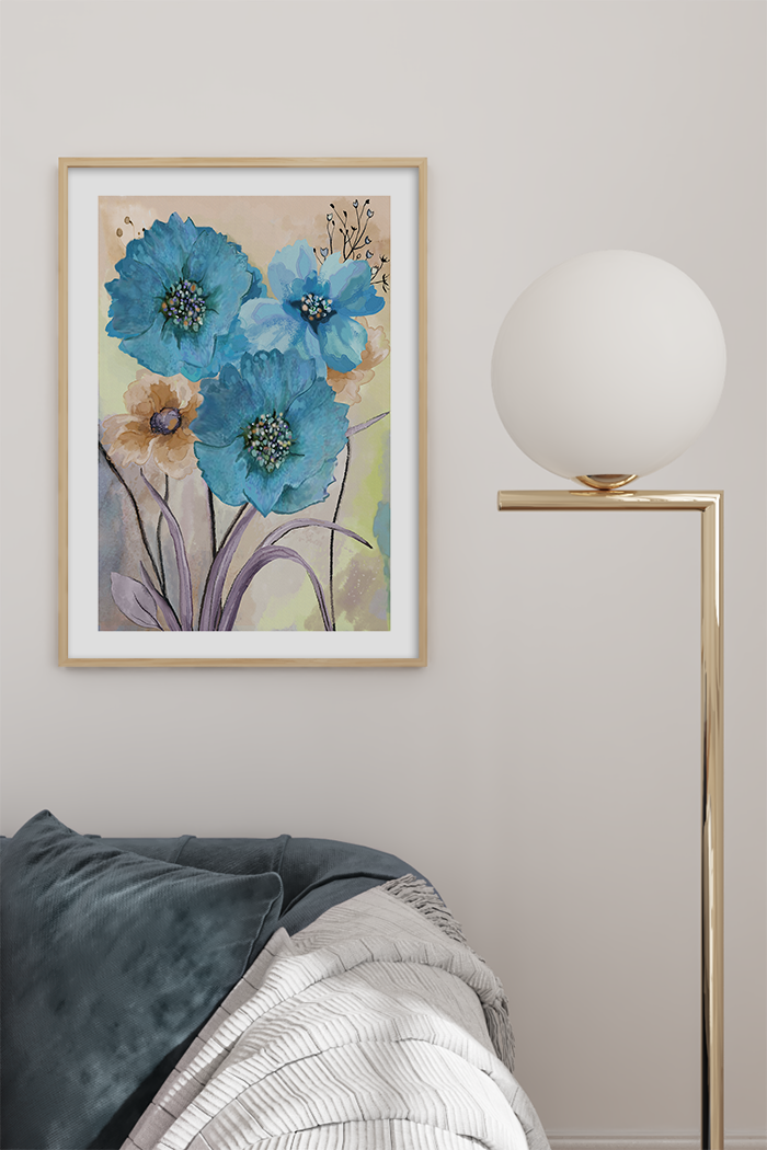 Watercolor Vintage Flowers Poster No.3