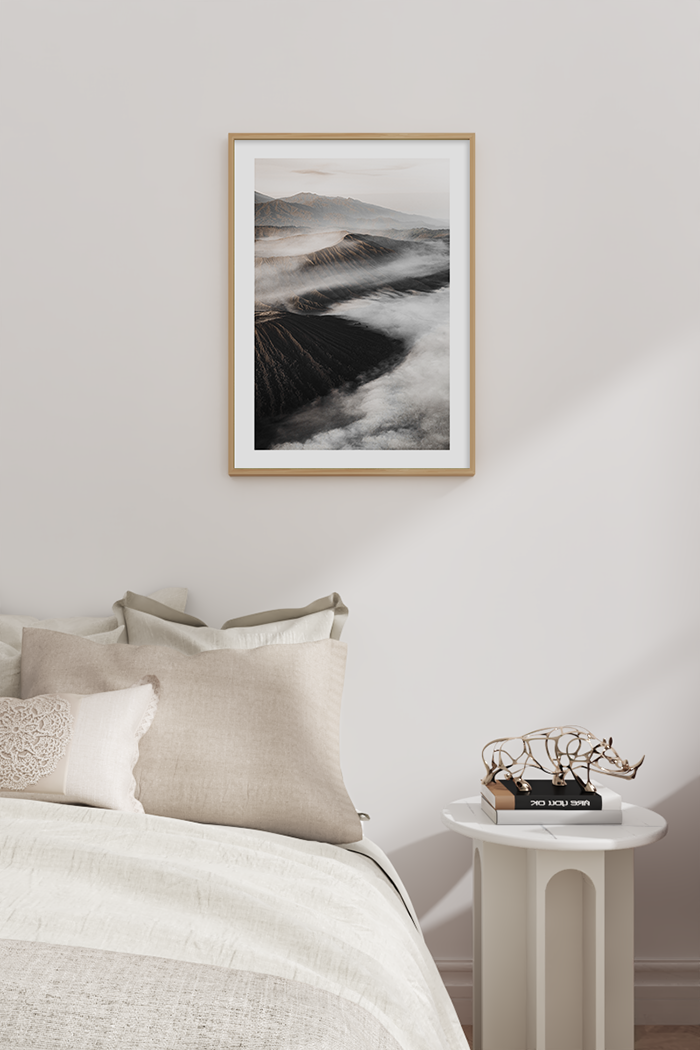 Brown Misty Mountains Poster