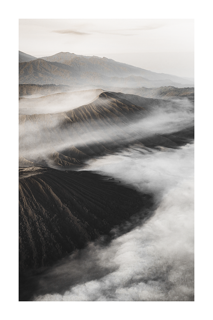 Brown Misty Mountains Poster