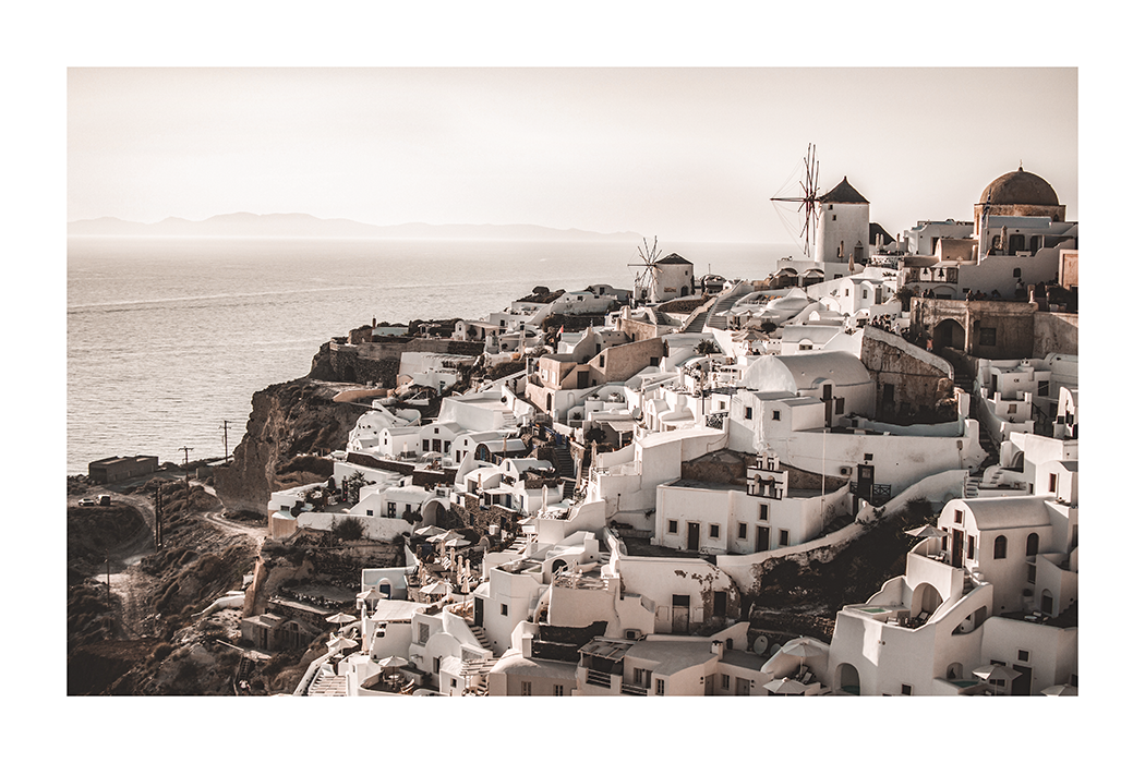 Santorini Village Poster