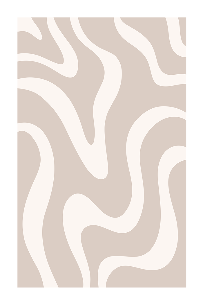 Beige Curve Line Poster