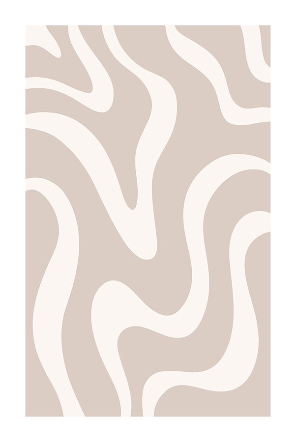 Beige Curve Line Poster