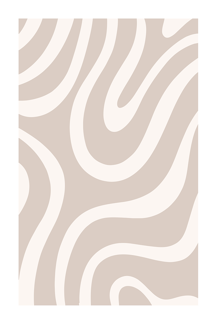 Beige Curve Line Poster No.2