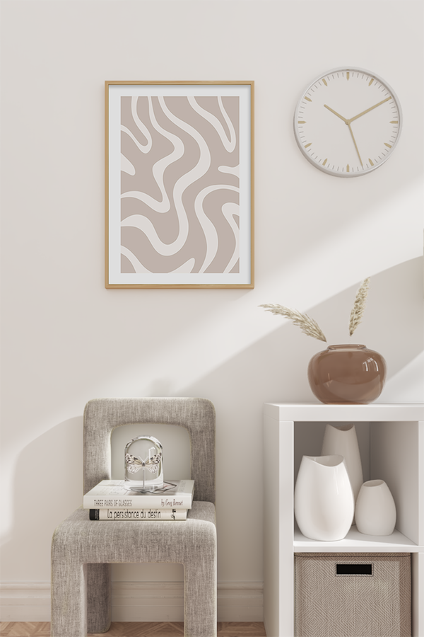 Beige Curve Line Poster No.3