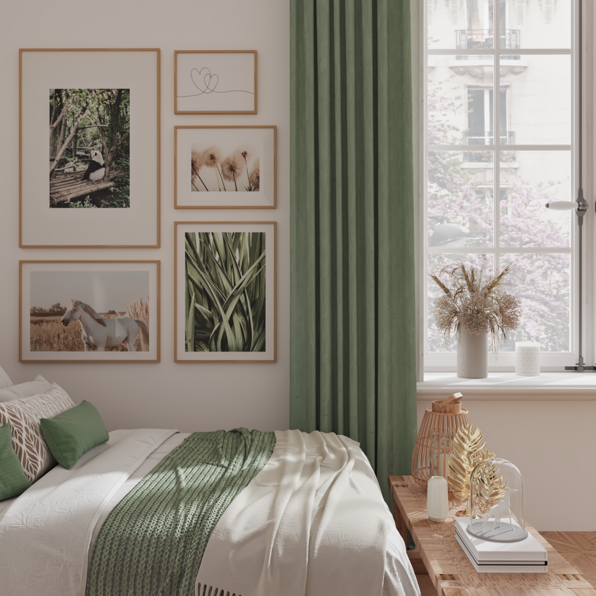 Modern Green Master Bedroom Wall Art Ideas Animal Botanical Poster Teen Room Decor