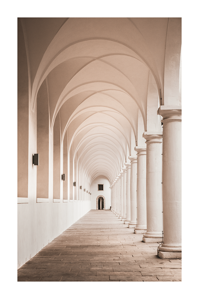 Beige Corridor Poster
