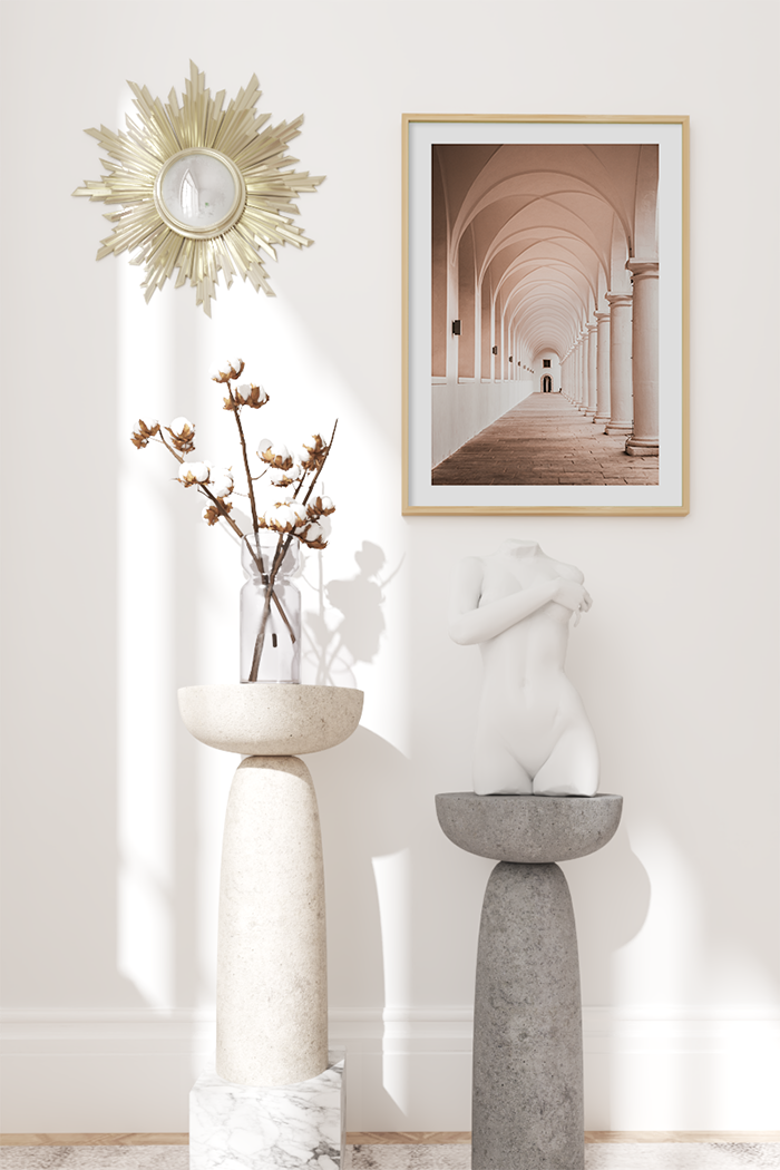 Beige Corridor Poster