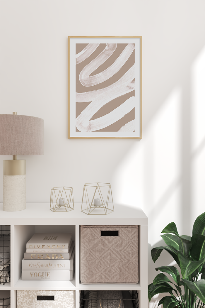 Beige Strokes Poster