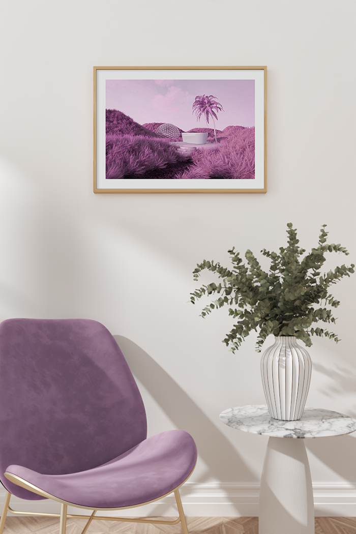 Tub in the Purple Grass Poster