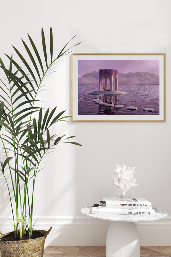 Purple Romantic Lake Poster