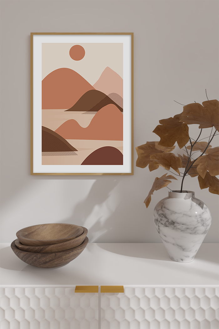 Abstract Mountain Hills Poster