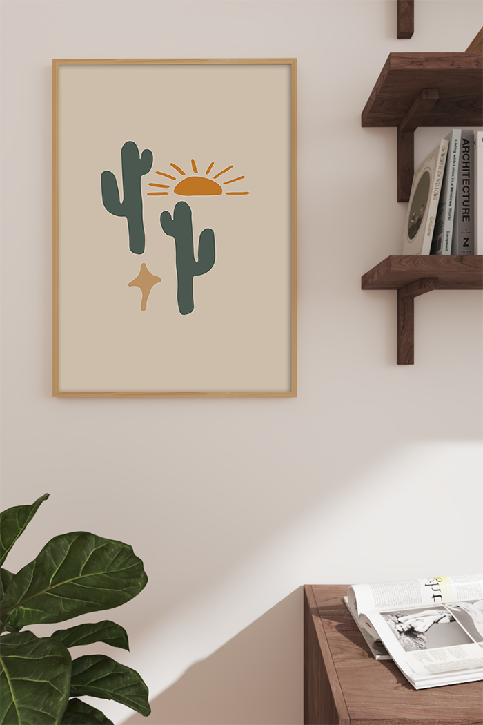 Cactus Illustration Poster