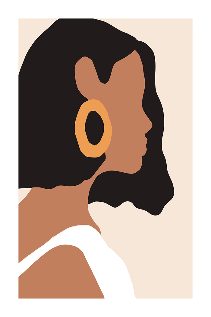 Woman Face Profile Art Print