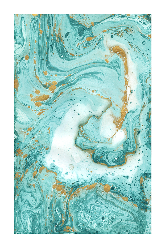 Cyan Marble Fluid Poster