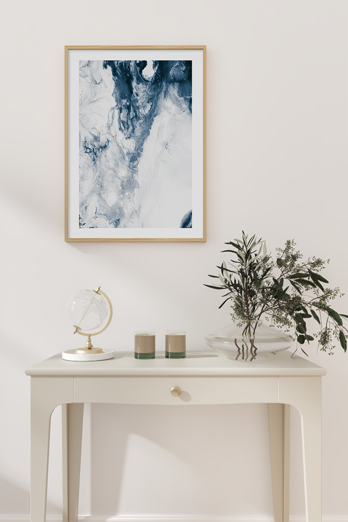 Abstract Blue Mist Poster