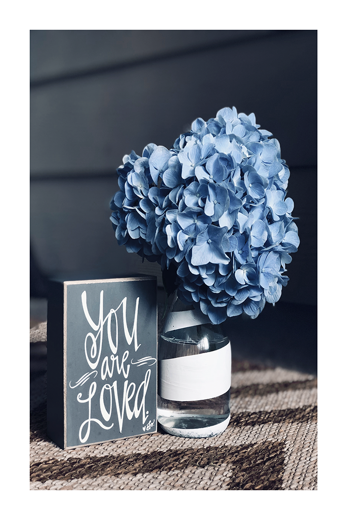 Blue Hydrangea Arrangement Poster
