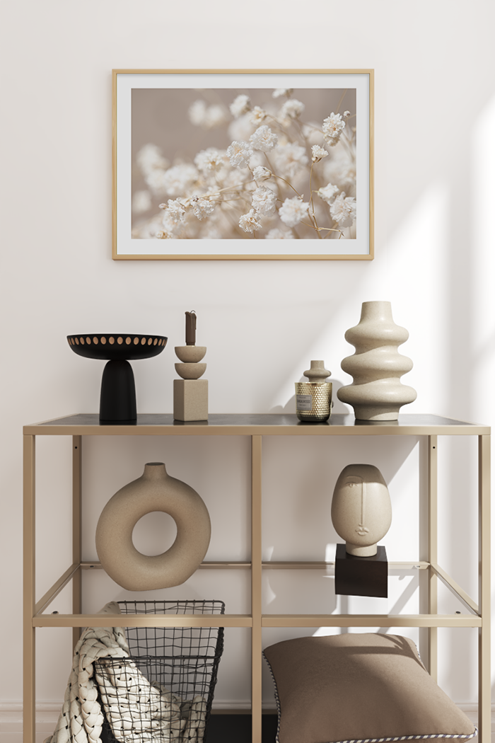 Dry White Flowers Poster