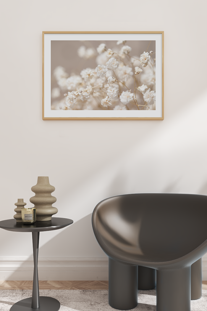 Dry White Flowers Poster