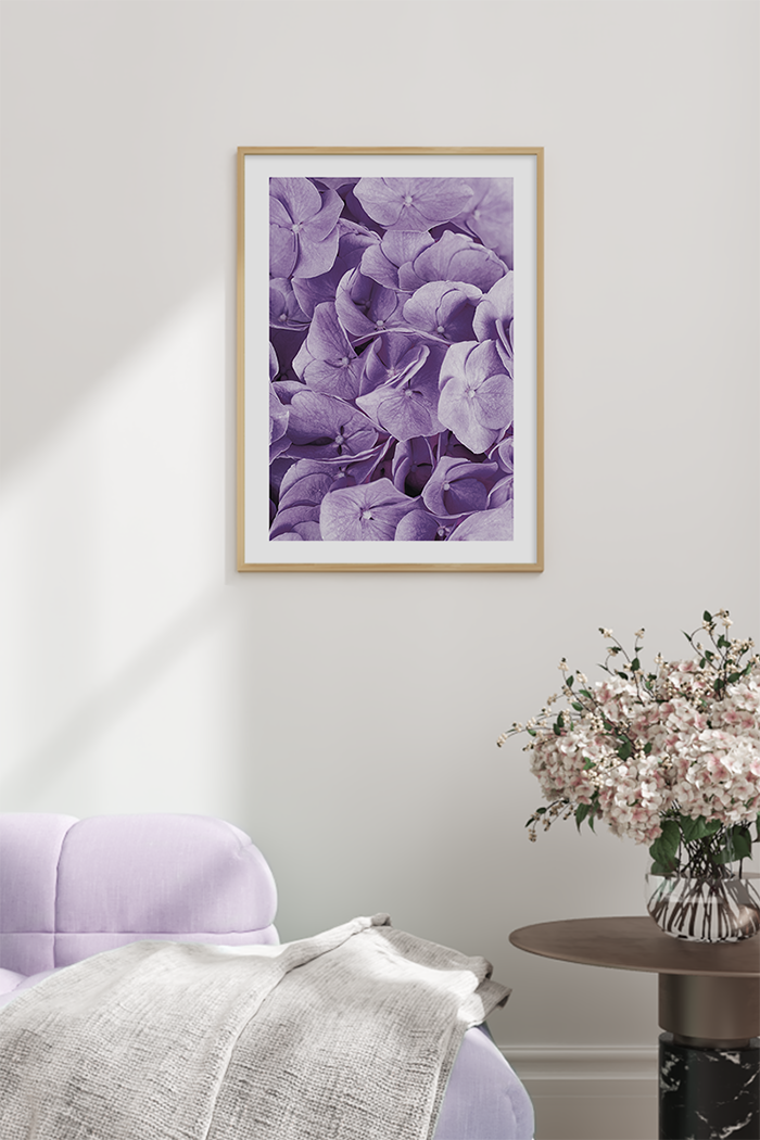 Purple Hydrangea Petal Poster