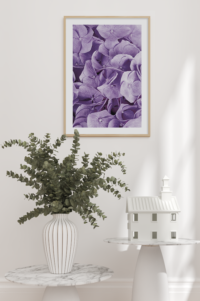 Purple Hydrangea Petal Poster