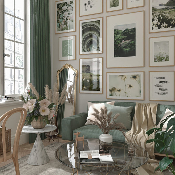 Modern Gallery Frame Decor Living Room Wall Poster Botanical Landscape Art Green Inspiration