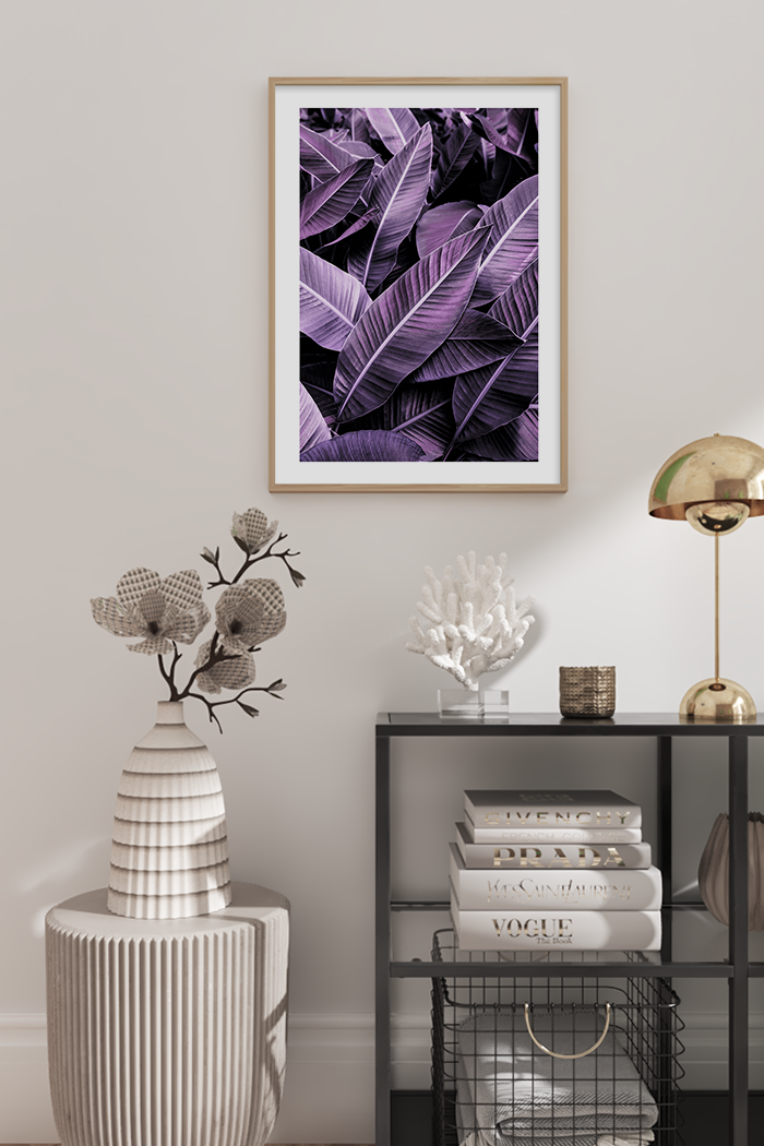 Purple Calathea Leaves Poster