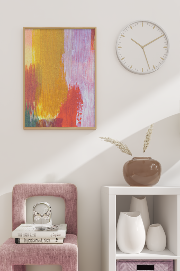 Yellow Orange Purple Painting Poster