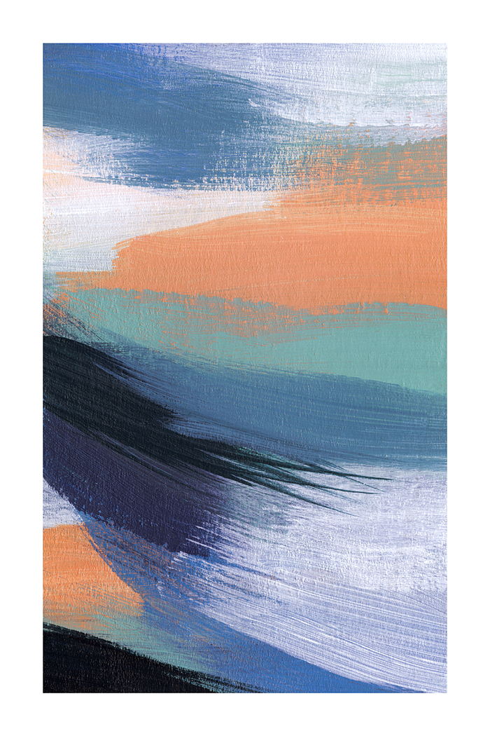 Abstract Blue Orange Poster