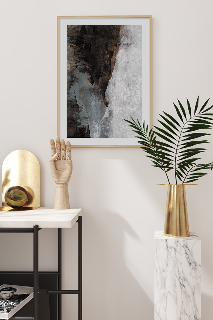 Abstract Mountain Oil Poster