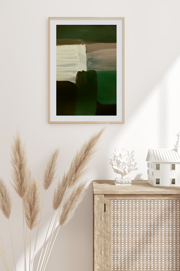 Dark Green Oil Print