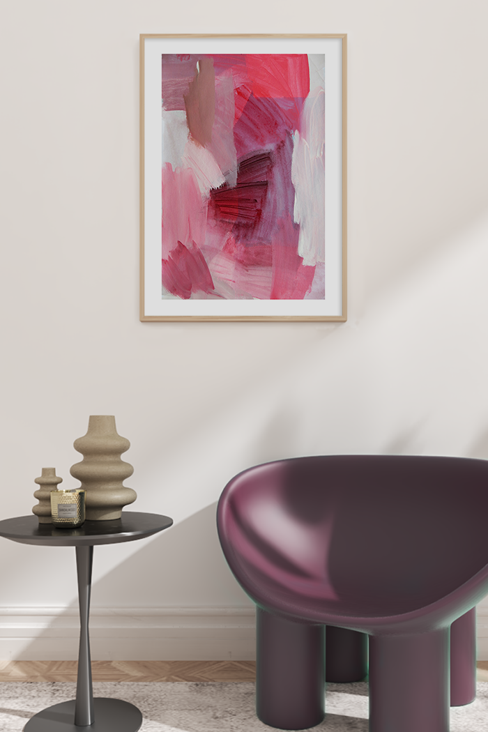 Abstract Vivid Pink Art