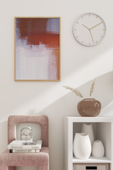 Orange White Oil Print
