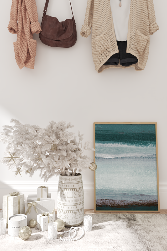 Abstract River Painting Poster