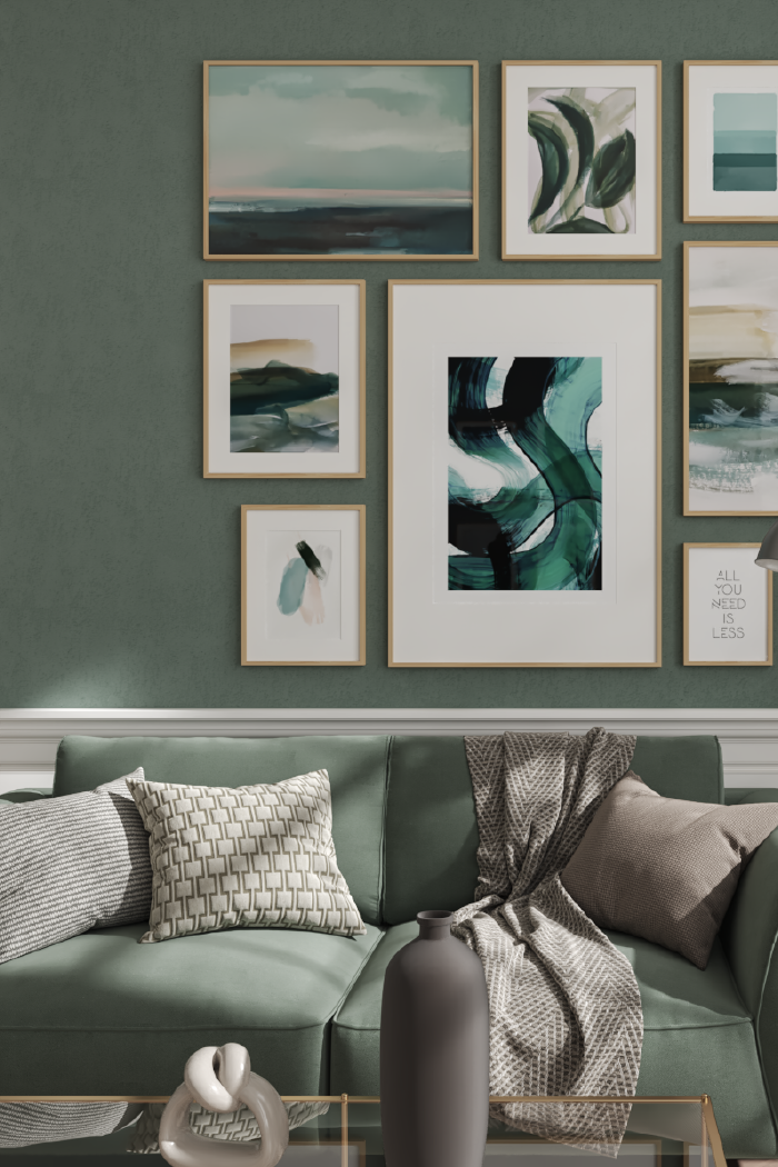 Abstract Cyan Landscape Poster