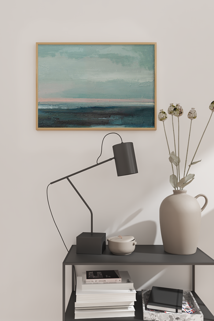 Abstract Cyan Landscape Poster