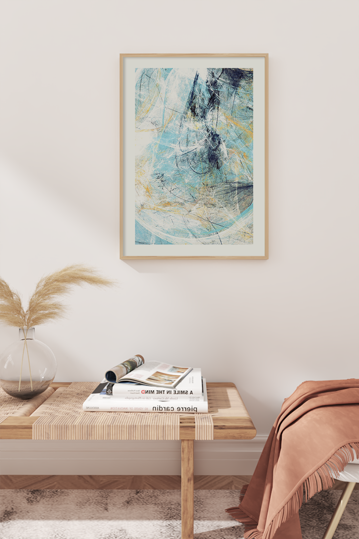 Abstract Blue Mess Poster