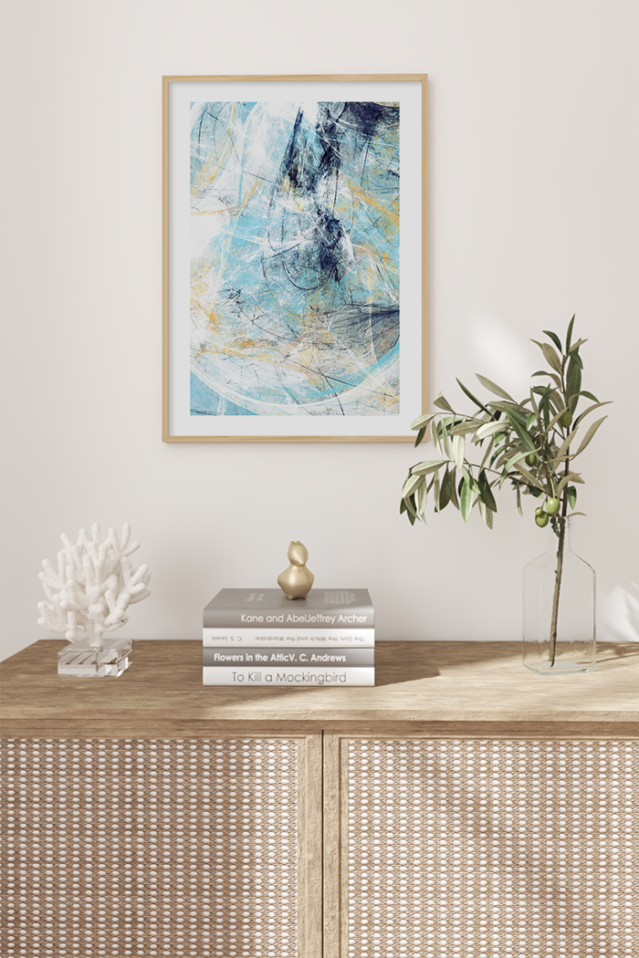 Abstract Blue Mess Poster