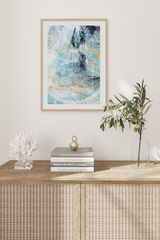 Abstract Blue Mess Poster