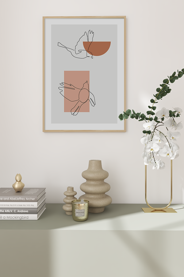 Pigeons Line Poster